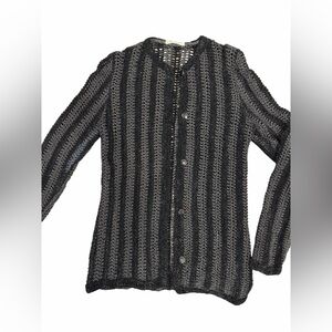 Vintage Givenchy Black Open Knit Cardigan Made In France